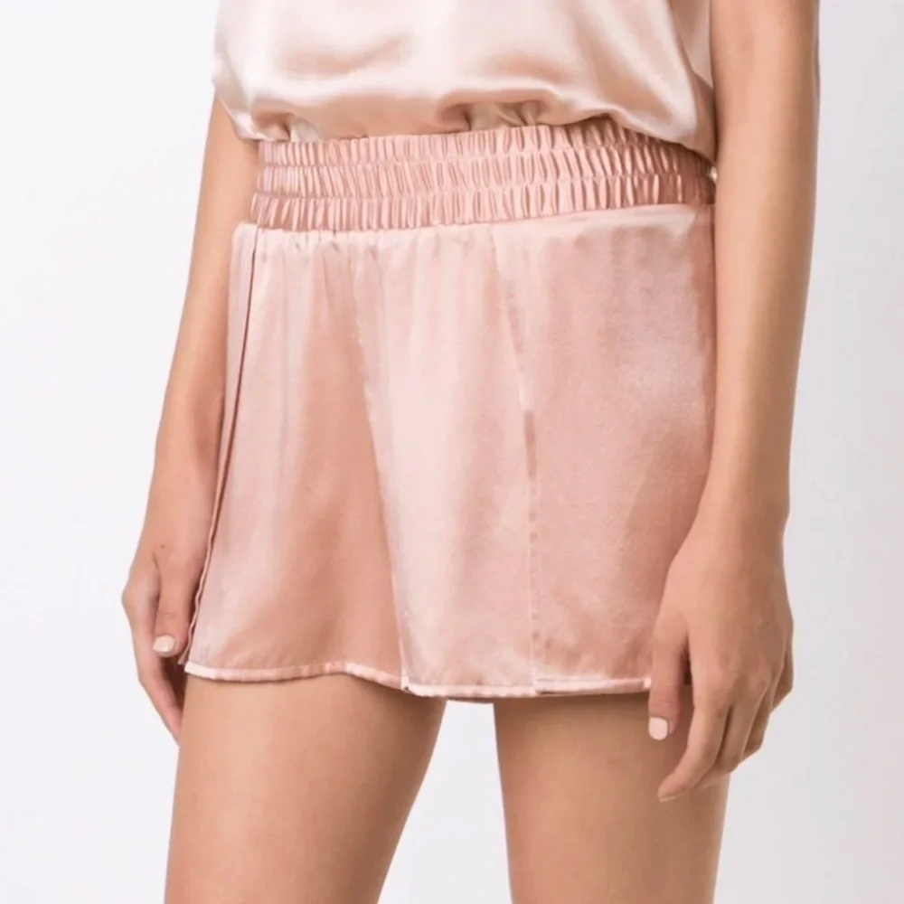 ALIX NYC 100% silk “Hester” rose gold pajama shorts loungewear